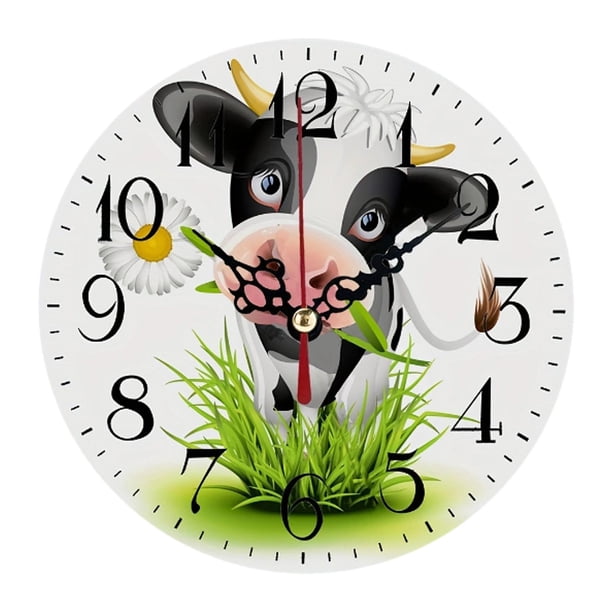 Reloj colgante de pared de madera con patrón de rústico, decoración, movimiento preciso, silencioso, decorativo para dormitorio, decoración de 25cm 10 pulgadas