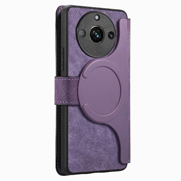 Funda Billetera Magnética para Realme 11 Pro Soporte Tarjetas Desmontable Morado