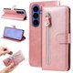 thumbnail image 3 of Funda tipo cartera para Samsung Galaxy S26 con bolsillo con cremallera y ranuras para tarjetas – Función de soporte Rosa, 3 of 5