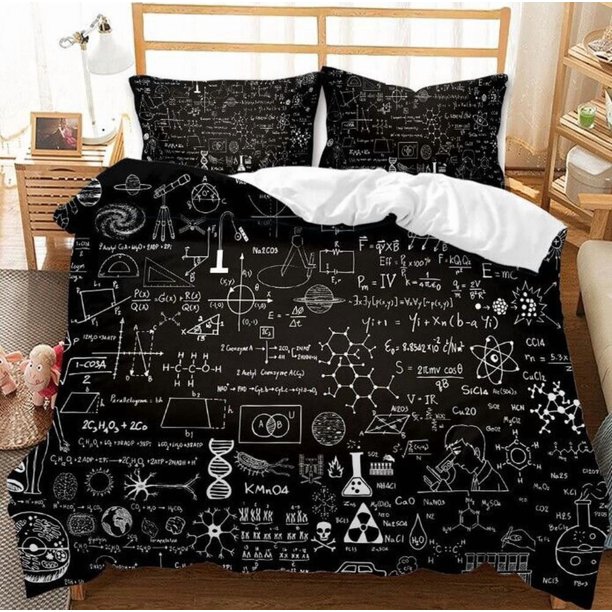 Maths Collection Quilt Duvet Cover Set Comforter Cover Bedroom Decor Soft3-Piece Bedding Set