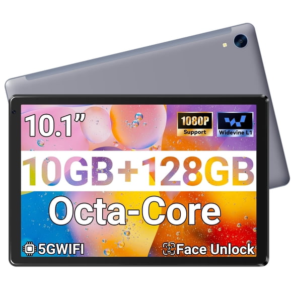 Tablet MUISOO 10.1 Android 14 10 GB de RAM 128 GB de ROM, expansión hasta 1 TB