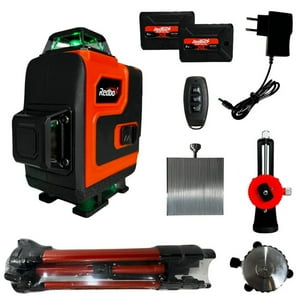 Nivel Laser Prof. 16 Líneas Redbo Rb-4D-16 +Trípode+2 Bat. Y Maleta Naranja