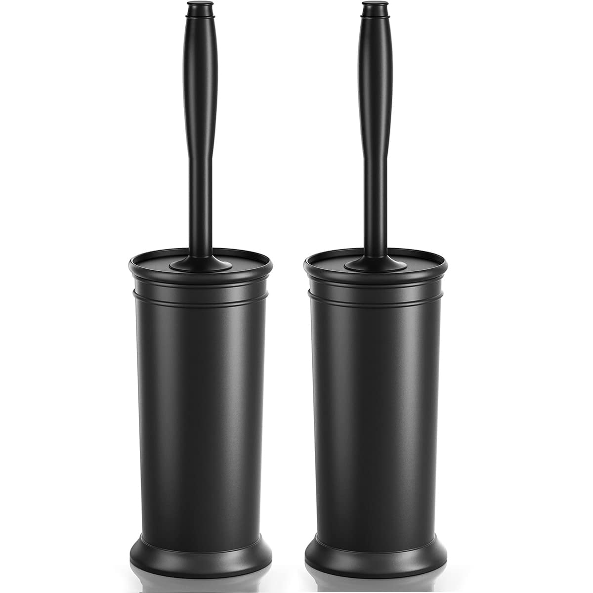 Juego De Escobillas Para Inodoro Uptronic, Paquete De 2 Con Mango Extra Largo, Color Negro