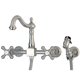 thumbnail image 1 of Grifo de cocina Kingston Brass Heritage de montaje en pared con rociador, 1 of 9