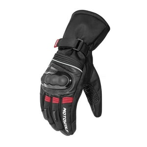 Guantes Para Motociclismo De Invierno Motowolf Mdl0318 - Negro/Rojo - Talla Xl