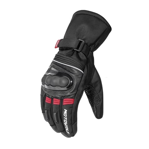 Guantes Para Motociclismo De Invierno Motowolf Mdl0318 - Negro/Rojo - Talla Xl