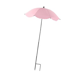 Ioensy - Sombrilla Para Plantas Con Estaca De Metal, Resistente A La Intemperie, Color Rosa