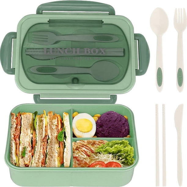1pc 1000 ML Lunch Box With Tableware For Office Workers, Square Divided Microwave Oven Bento Box, Leakproof Food Container, Hand Wash, For Teenagers And Workers At School,Canteen, Back School, Home K
