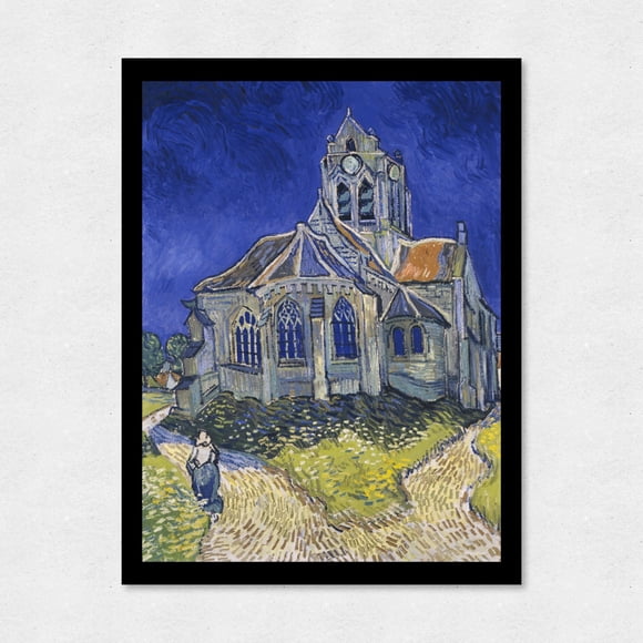 Cuadro Decorativo 35x45 Paisaje Iglesia Pueblo Van Gogh