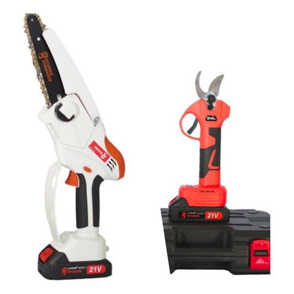 Kit Podador Inalámbrico Tijera + Sierra + 4 Baterías Ryuken