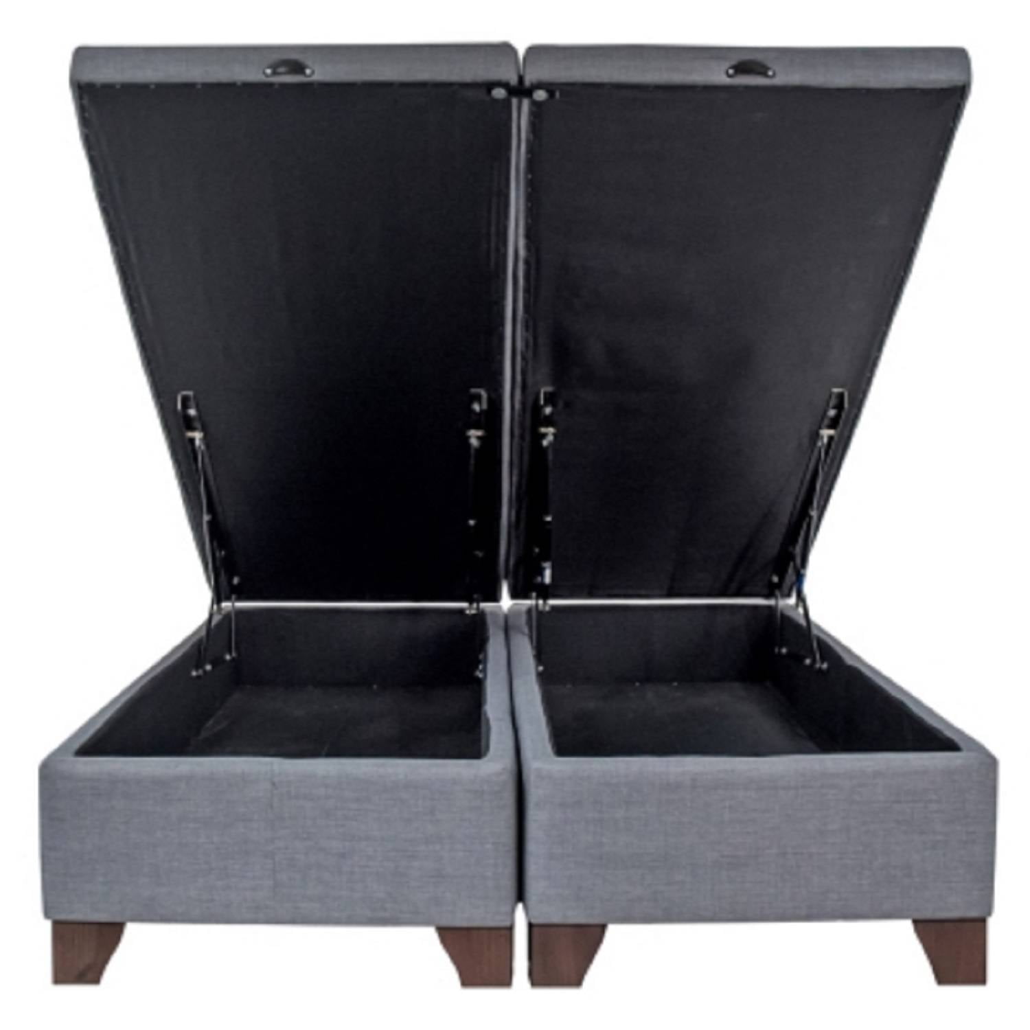 Bloccare - Base De Cama Baúl King Para Colchón Emma Largo 200 Cm Patas De 11 Cm