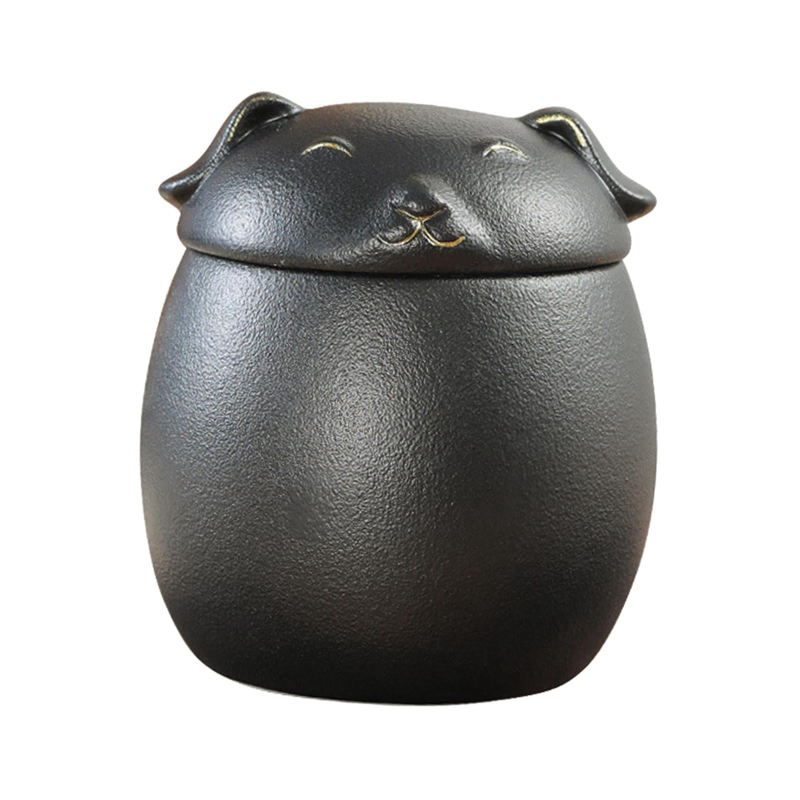 Magideal - Tea Canister Tea Containers Holds 45g Countertop Farmhouse Decor , Negro