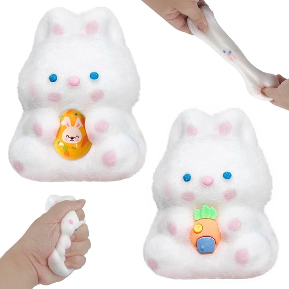 Dayingjiang Conejitos Squishies 2 piezas, juguetes antiestrés suaves