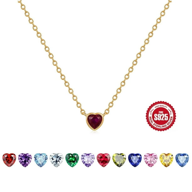 Collar HESHPAWS S925 Sterling Silver Pink Diamond