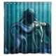 thumbnail image 1 of Cortina de ducha de sirena favorita, juego de cortina de baño con ganchos, tamaño 66 x 72 pulgadas, 1 of 3