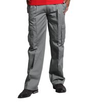 90 Grados - Pantalón Cargo Hombre Gabardina Pinzado Gris