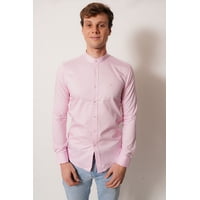 Camisa Cuello Mao Rosa Manga Larga Fit White Clothing