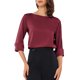 thumbnail image 1 of INSPIRE CHIC Blusa de Satén para Mujer Elegante Casual Cuello Barco Manga 3/4 Camisa de Trabajo XS Rojo Oscuro, 1 of 6