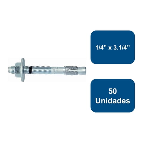 Anclajes - Perno Anclaje 1/4"" X 3.1/4"" 50Un.