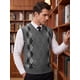 thumbnail image 4 of INSPIRE CHIC Chaleco de Punto Clásico sin Mangas para Hombre con Cuello en V y Diseño de Rombos S Gris Oscuro, 4 of 6