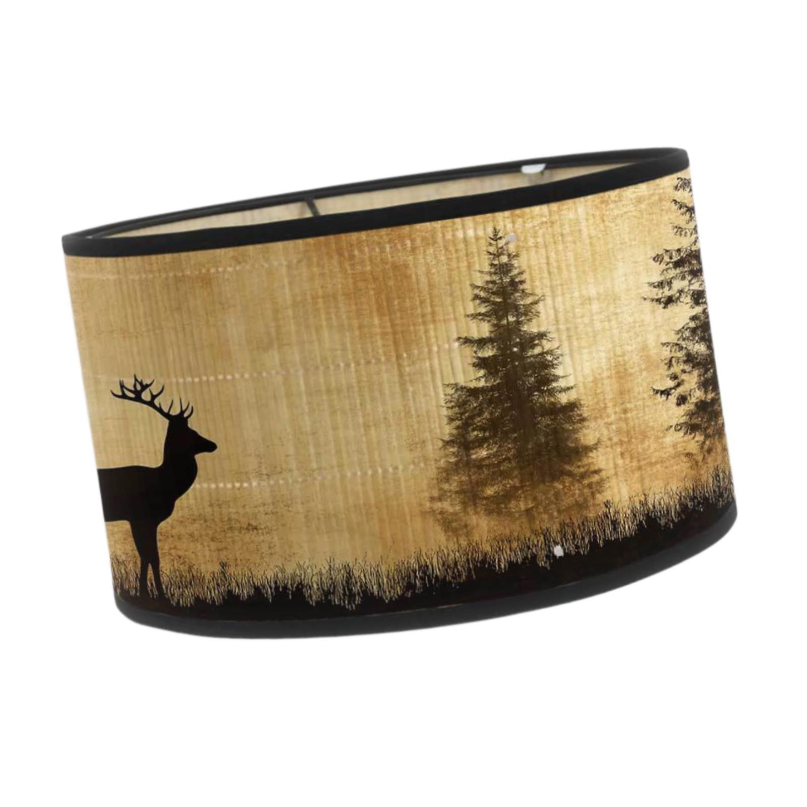 Magideal - Pantalla E27 Para Lámpara, Decoración Del Hogar, Oficina, Hotel, Diseño Retro, Dormitorio, Con Estampado De Ciervos, Para Lámparas Colgantes, Lámparas Estilo A