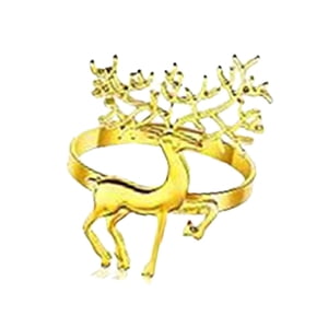 Bothyi - 6 Anillos De Servilleta Con Forma De Ciervo Navideño Para Decoración Del Hogar, Para Cumpleaños, Bodas, Comedores, Dorados