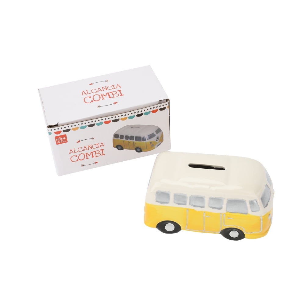 Homewell - Alcancía Cerámica Kombi Amarillo 1960