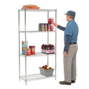 Prochef - Estante Cromado 4 Bandejas 90X45X180 Cm. Capacidad 800 Kg.