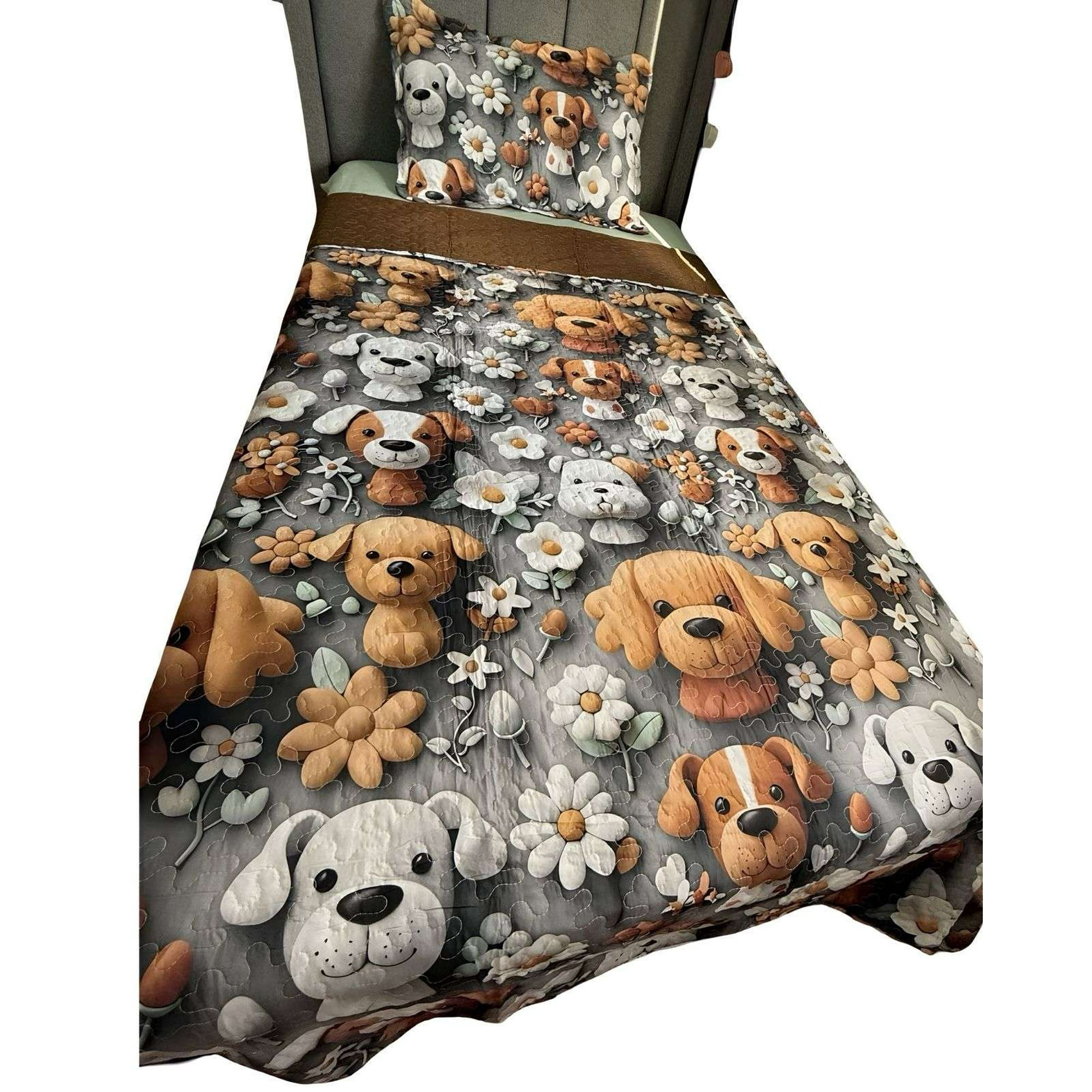Genérico - Cubrecama Quilt De Verano Niña Niño Infantil Perro