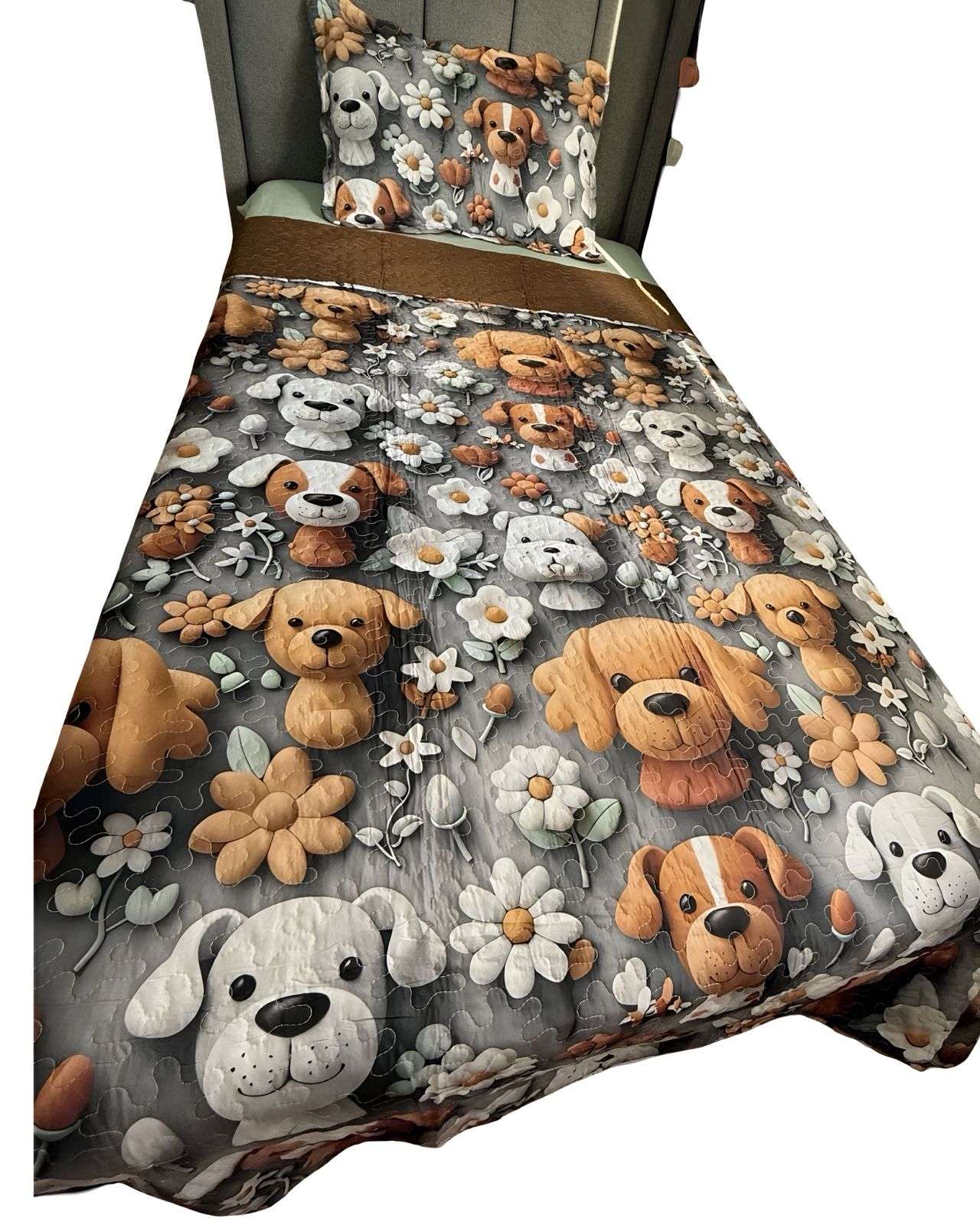 Genérico - Cubrecama Quilt De Verano Niña Niño Infantil Perro