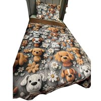Genérico - Cubrecama Quilt De Verano Niña Niño Infantil Perro