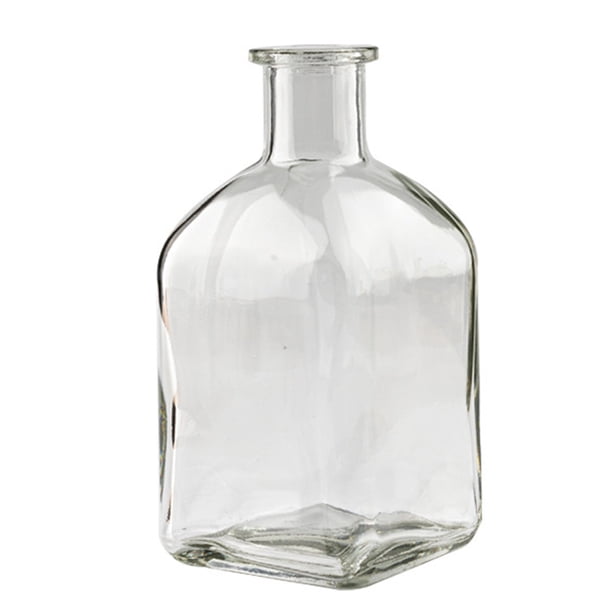 Jarrones de vidrio transparente para decoración de flores, centro de mesa, decoración de escritorio interior del hogar, para regalo de boda, 13 x 6,2 cm