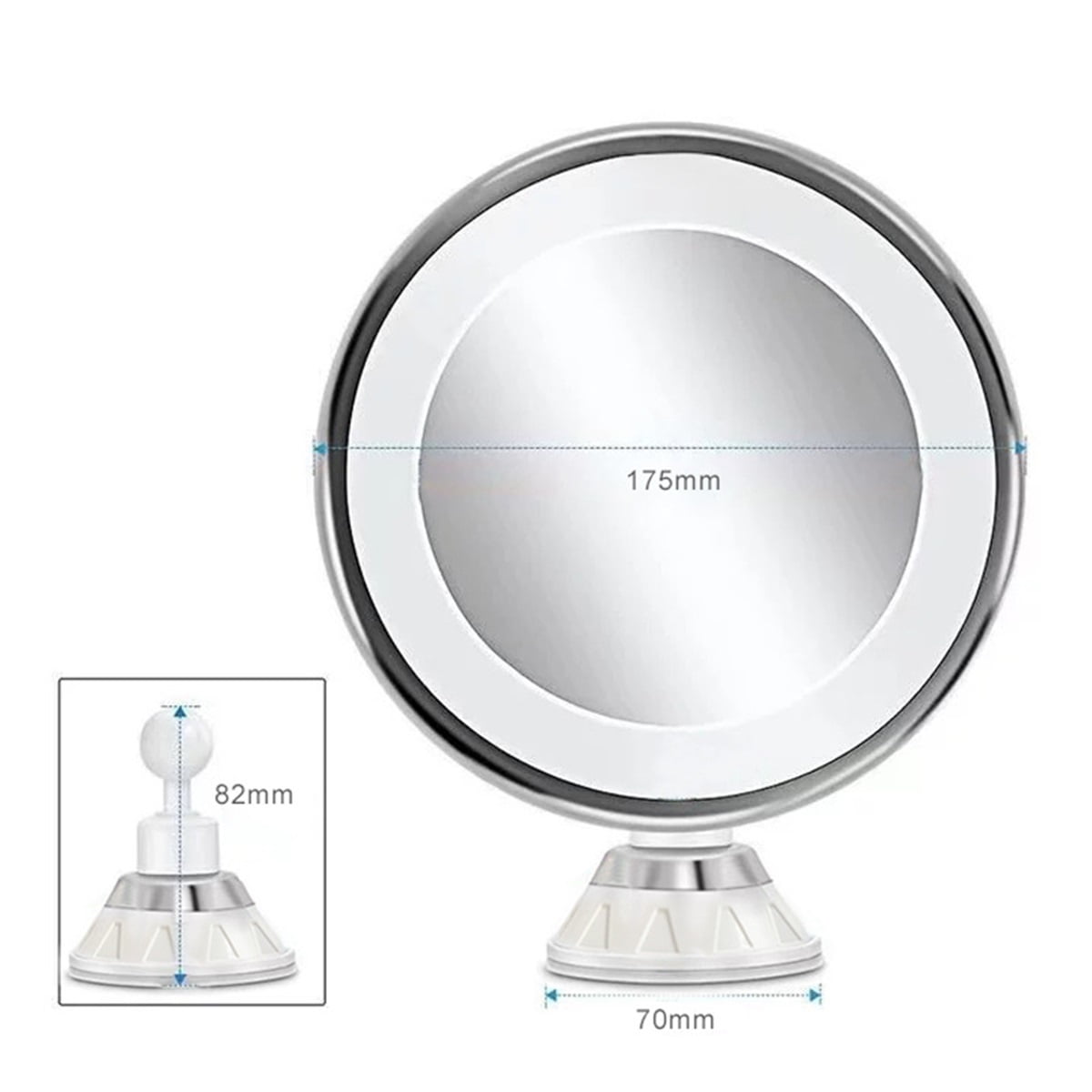 Xusx111 - Versión 10x Magnificación De Maquillaje Espejo De Vanidad Con Luces, Iluminado Led Magnificación Cosmética Portátil De Mano Ilumina Los Espejos Para La Mesa Del Hogar Baño Ducha Y Viajes