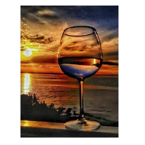 Puzzle Najiaxiaowu Sunset Sea - Copa De Vino (1000 Piezas)