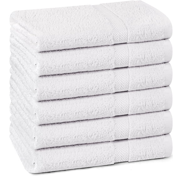 Set de 6 Toallas T & L 100% Algodón Blanco 69x137 cm