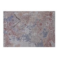 Decoghar - Alfombra Sintetica Deco Jacquard C/Antideslizante Flores Gris Diseño Vintage 2,7X3,6 Mts