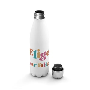 Creango - Botella Agua Termica Elige Ser Feliz De Acero Inoxidable