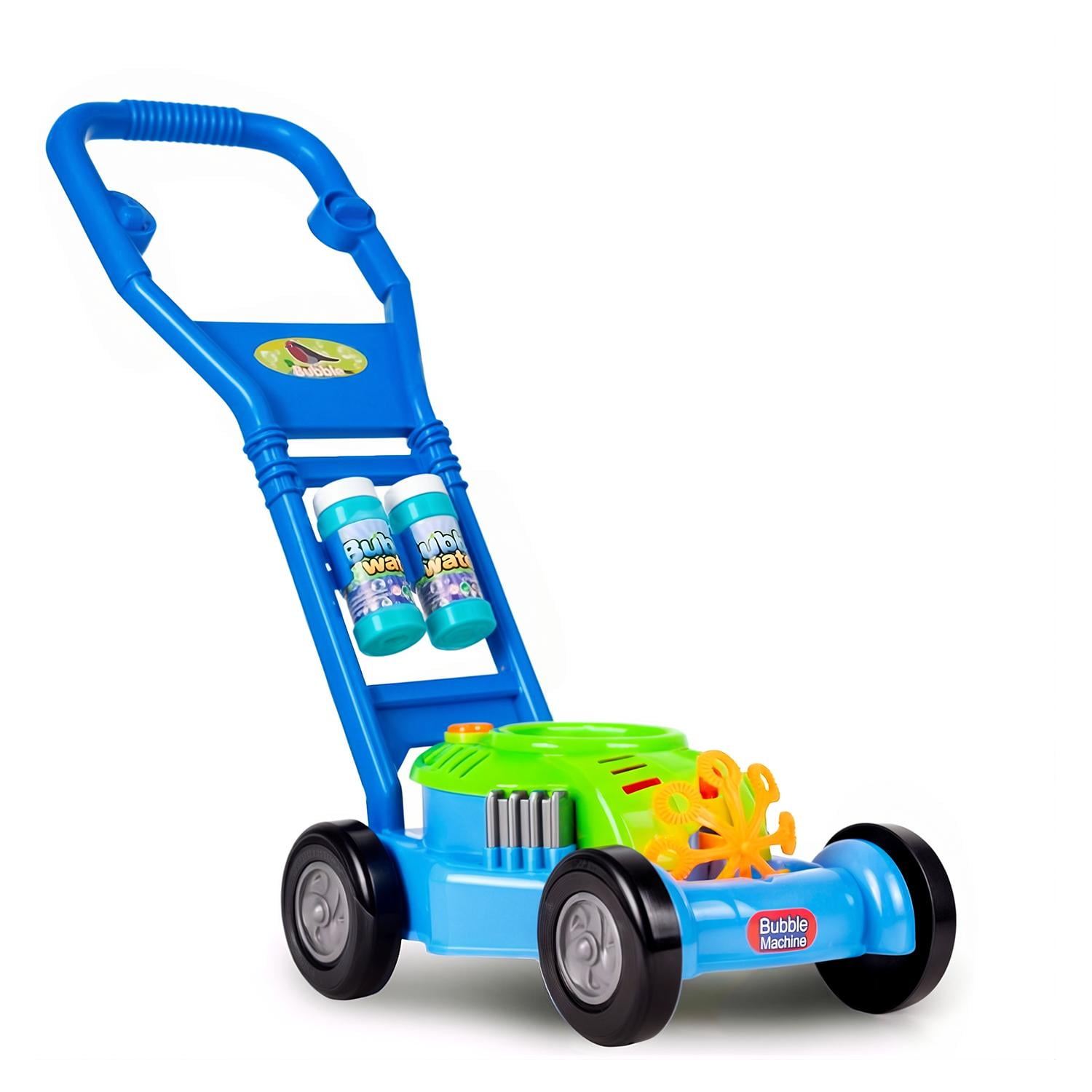 Genérico - Juguete Corta Pasto Burbujas Infantil Caminador + 2 Líquidos Azul