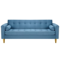 Bodevir - Sofa Retro 3Cg Felpa 01 Azul Petroleo