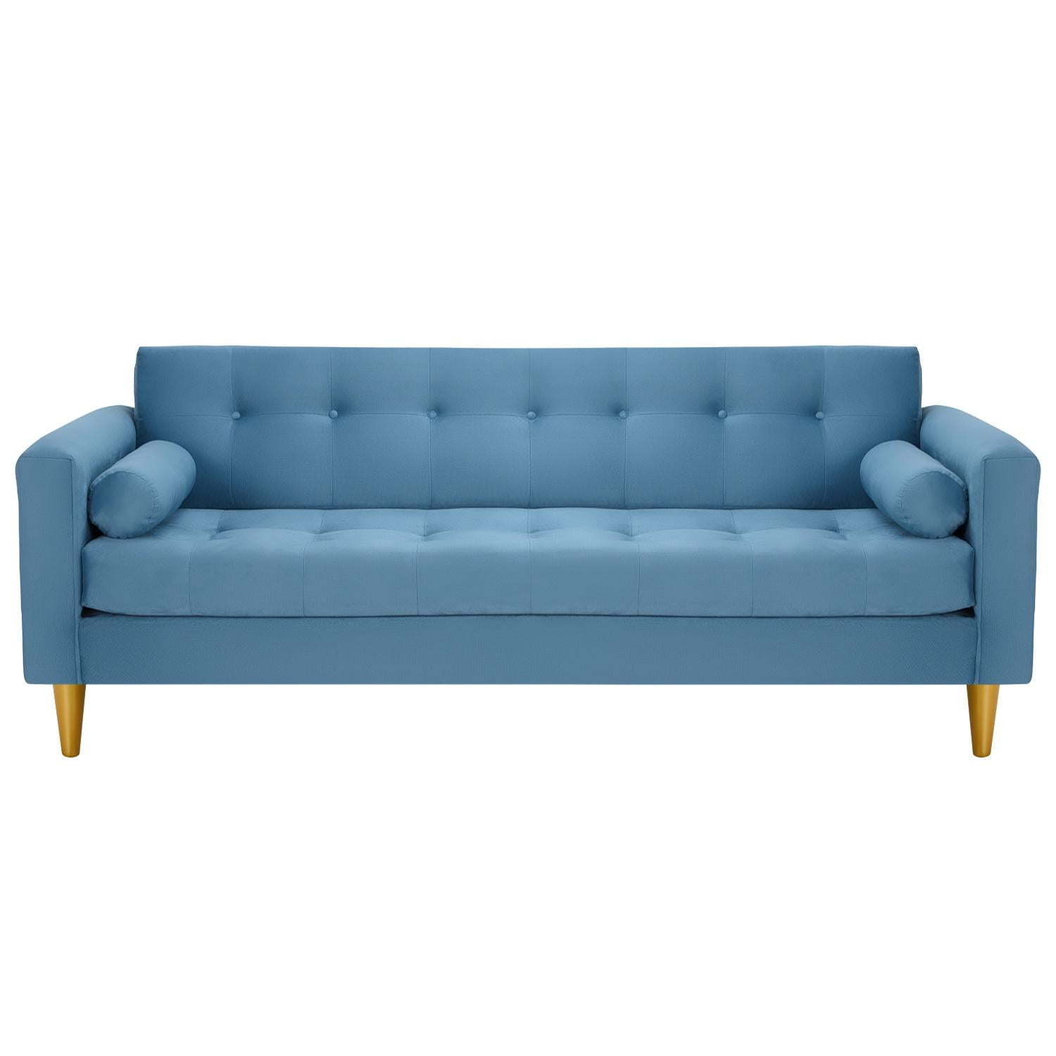 Bodevir - Sofa Retro 3cg Felpa 01 Azul Petroleo