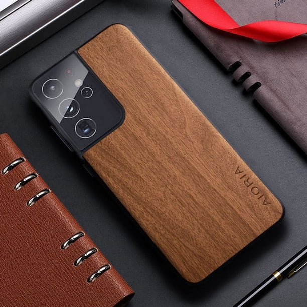 Bamboo Wood Pattern Leather Back Cover For Samsung Galaxy S21 S22 S20 Ultra Plus FE Phone Case