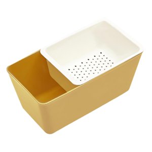Bothyi - Caja Organizadora, Escurridor, Cesta Decorativa Para Fruta, Mesa De Cena, Hotel, Amarillo