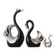 thumbnail image 5 of Figura de cisne de 3 uds, colección de estatuas de la familia de cisnes, escultura de Animal, adorno de mesa para estantería, gabinete, decoración del Negro Plata, 5 of 5
