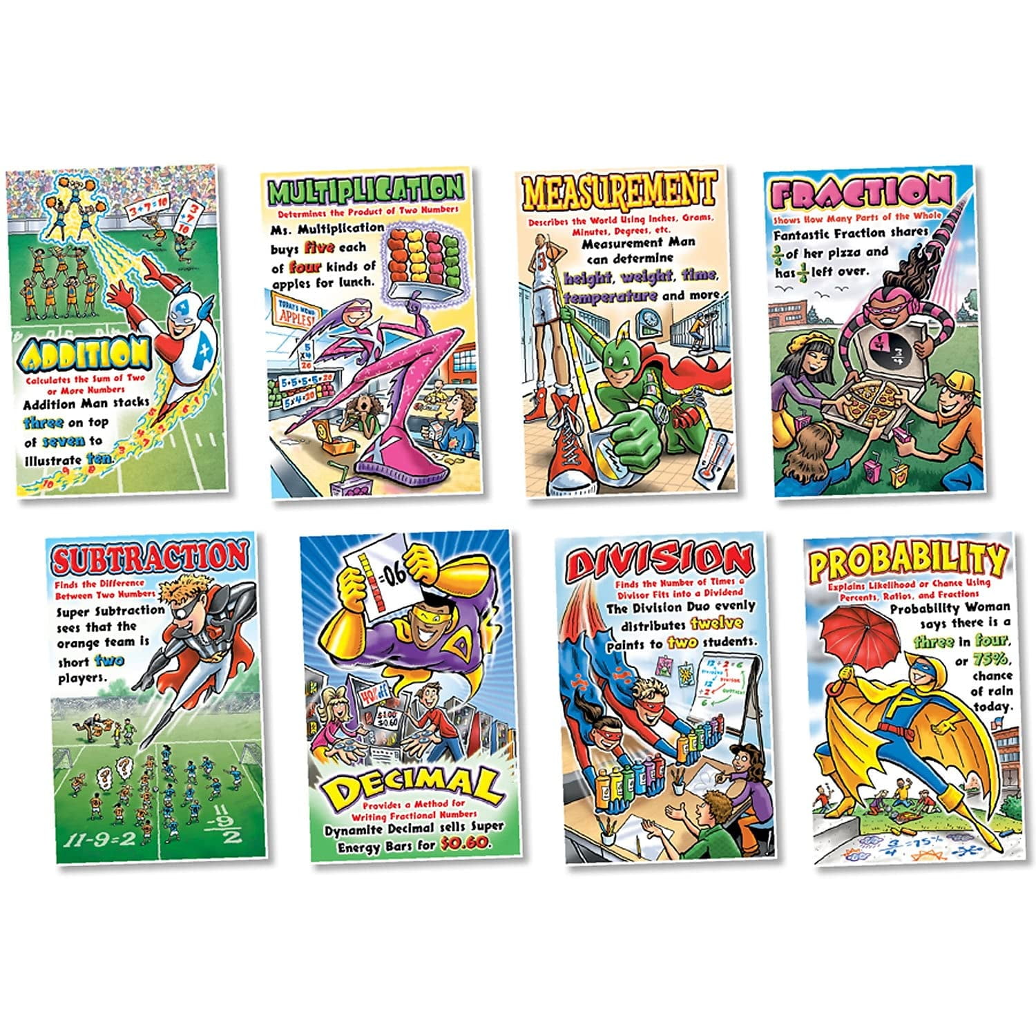 North Star Teacher Resources - Set De Tablón De Anuncios De Superhéroes Matemáticos De North Star Con Guía