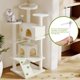 thumbnail image 3 of Cat Tree Tower Simple Deluxe de 54 pulgadas con hamaca y juguete, color beige, 3 of 4