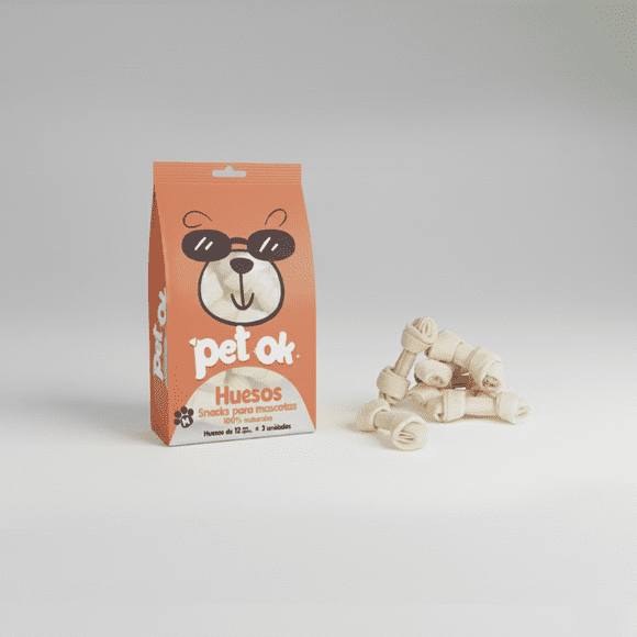 Snack Golosina Premio Huesito Blanco para Perro Mediano (M) - Pet OK  x 1 Unidad
