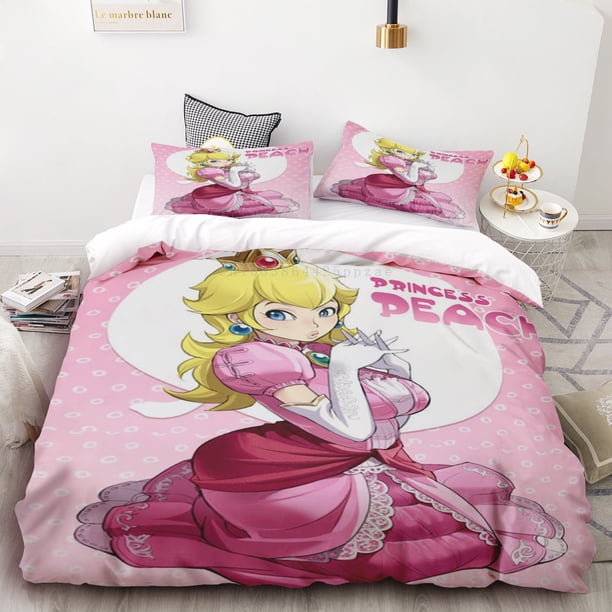 Duvet Cover Super Mario Printed Cartoon Anime 100% Polyester Bedding Set for Adult Kids Boys Bed Bedroom Set Child Gift Bed Sheets