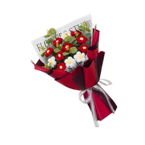 Magideal - Ramo De Flores De Ganchillo, Flores Artificiales Para Bodas, Flores Preservadas Tejidas A Mano Para Cumpleaños, Acción De Gracias, Día De San Valentín Rojo