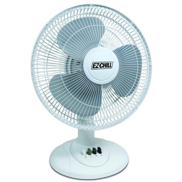 Ventilador de mesa EZ-CHILL SB-MTSH05, 30 cm, 3 velocidades, oscilante, blanco