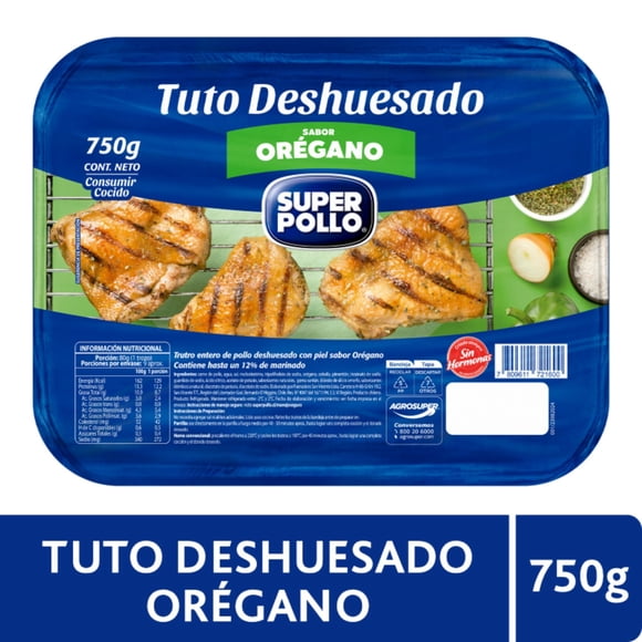 Pollo Trutro Entero Deshuesado Orégano Envasado, 750 g